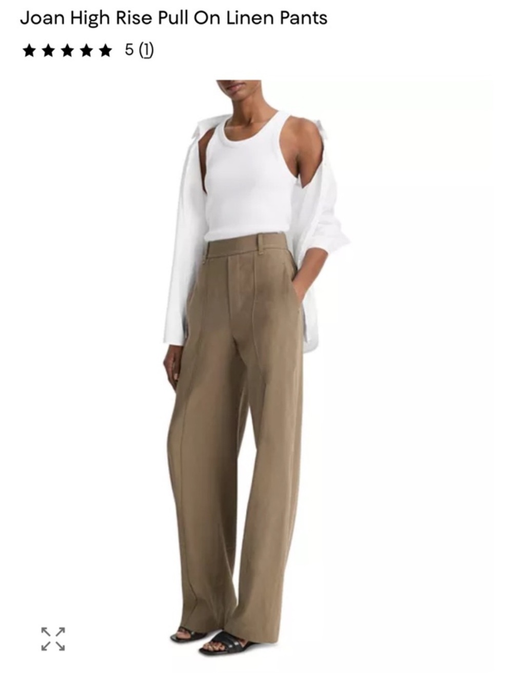 Vince Joan High Rise Pull On Linen Pants Small